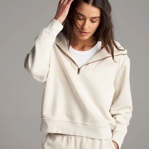 Rowan Josephine Quarterzip Pullover Hoodie in Oat- S